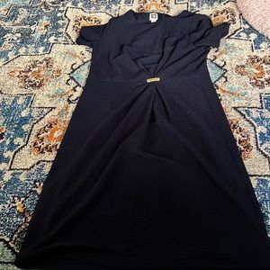 Anne Klein navy waffle textured dress size 12